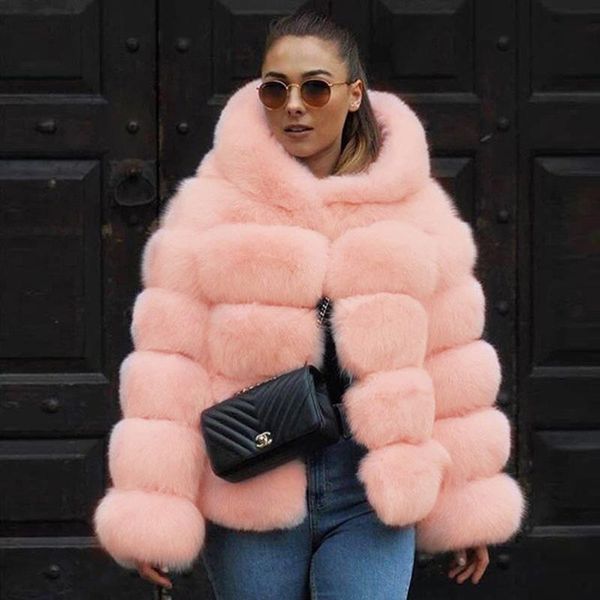 women's fur & faux rorodox autumn winter women cropped short jacket coat fluffy thick plush warm hooded outwear, Black
women's fur & faux rorodox autumn winter women cropped short jacket coat fluffy thick plush warm hooded outwear, Black
