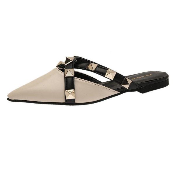 slippers vmti 2021 summer fashion rivet baotou half female pointed shallow mouth flat shoe wild sandal, Black
slippers vmti 2021 summer fashion rivet baotou half female pointed shallow mouth flat shoe wild sandal, Black