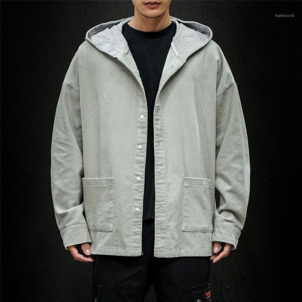 men's jackets fashion autumn retro corduroy casual cotton hooded coat man streetwear wild loose tooling jacket men, Black;brown
men's jackets fashion autumn retro corduroy casual cotton hooded coat man streetwear wild loose tooling jacket men, Black;brown
