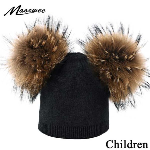 beanie hat for children with double real fur pompons knitted winter solid color kids outdoor warm gorros skullies caps 211126, Blue;gray
beanie hat for children with double real fur pompons knitted winter solid color kids outdoor warm gorros skullies caps 211126, Blue;gray