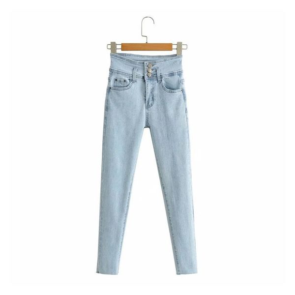 spring autumn fashionable stitching high waist design jeans summer women's pants casual simple solid color cropped, Blue
spring autumn fashionable stitching high waist design jeans summer women's pants casual simple solid color cropped, Blue