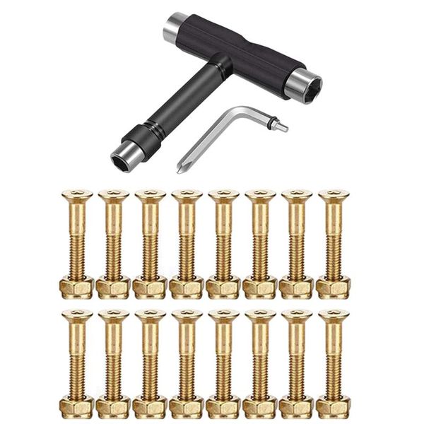 skateboard hardware 16pcs bolts set and all-in-one skate tools portable t accessory with wrench screwdriver skateboarding
skateboard hardware 16pcs bolts set and all-in-one skate tools portable t accessory with wrench screwdriver skateboarding