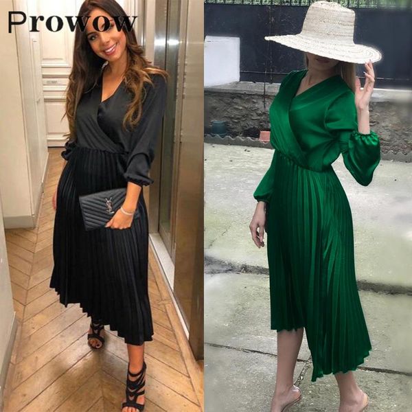casual dresses prowow spring autumn women fashion solid pleated long dress female loose streetwear lantern sleeve v neck, Black;gray
casual dresses prowow spring autumn women fashion solid pleated long dress female loose streetwear lantern sleeve v neck, Black;gray