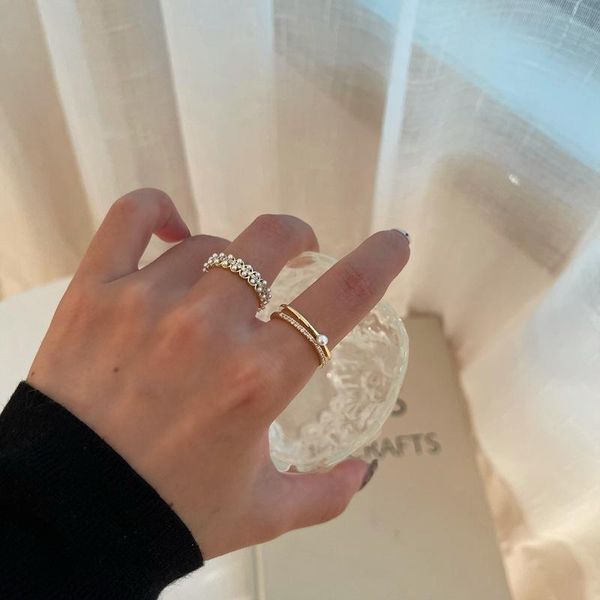 cluster rings 2021 korean versatile pearl zircon wedding ring women's fashion temperament simple opening adjustable, Golden;silver
cluster rings 2021 korean versatile pearl zircon wedding ring women's fashion temperament simple opening adjustable, Golden;silver