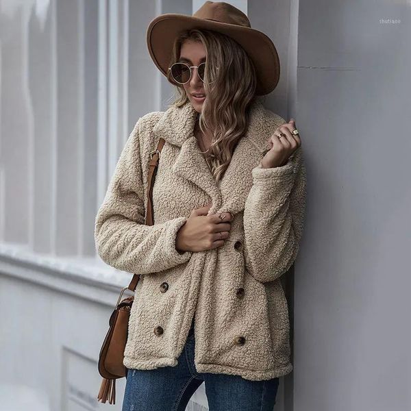 women's wool & blends woolen coat women warm outwear plush cardigan without buttons jacket winter loose trench solid female, Black
women's wool & blends woolen coat women warm outwear plush cardigan without buttons jacket winter loose trench solid female, Black