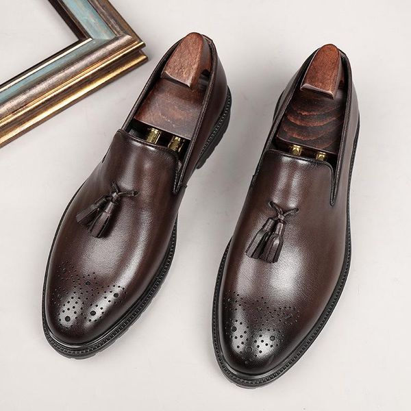 dress shoes mens casual business genuine leather trendy tassel carving office work men daily leisure party 37-44, Black
dress shoes mens casual business genuine leather trendy tassel carving office work men daily leisure party 37-44, Black