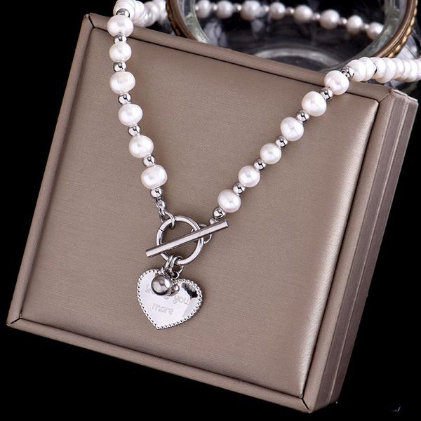 pendant necklaces titanium stainless steel heart pendent metal pearl mixed necklace high-level sense gorgeous fashion jewelry for women, Silver
pendant necklaces titanium stainless steel heart pendent metal pearl mixed necklace high-level sense gorgeous fashion jewelry for women, Silver