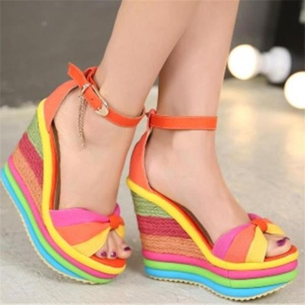 dress shoes women fashion summer increased wedges heels sandals rainbow platform open toe rome plus size, Black
dress shoes women fashion summer increased wedges heels sandals rainbow platform open toe rome plus size, Black