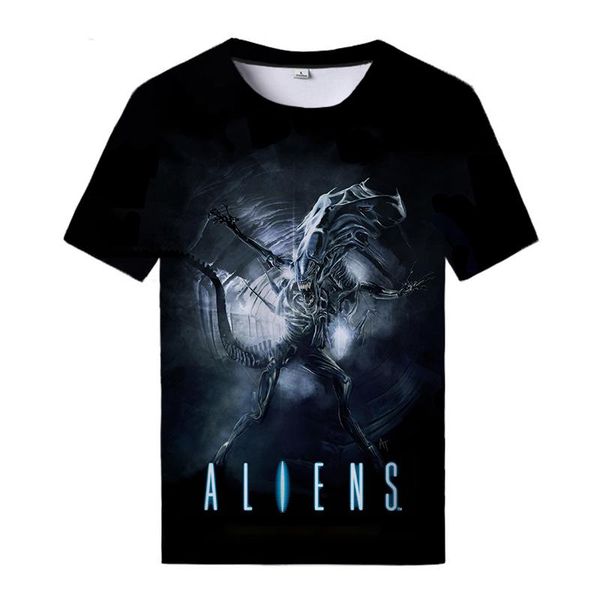 horror alien 3d print t shirts movie short-sleeved summer shirt harajuku men's t-shirts, White;black