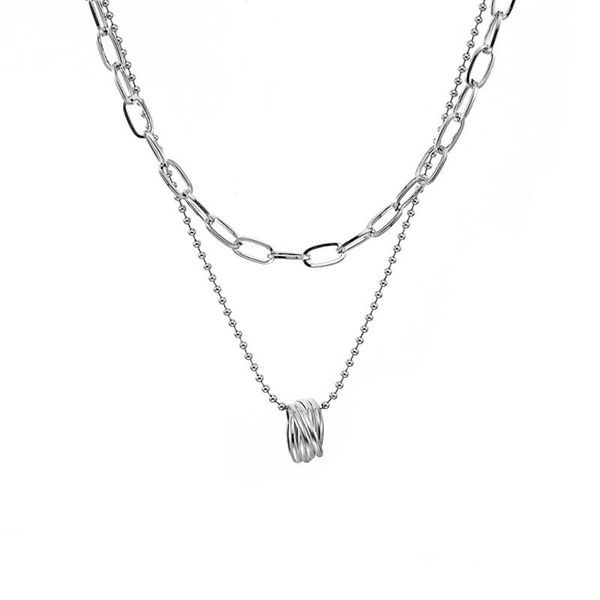 chains retro multi-layer necklace pendant ring neck chain above children's fashion thick jewelry, Silver
chains retro multi-layer necklace pendant ring neck chain above children's fashion thick jewelry, Silver