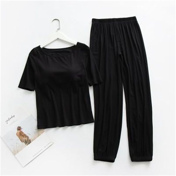 women's sleepwear casual thread modal women's sleepwear home suit chest pad pajamas set half sleeve lantern pant two piece cotton, Black;red
women's sleepwear casual thread modal women's sleepwear home suit chest pad pajamas set half sleeve lantern pant two piece cotton, Black;red