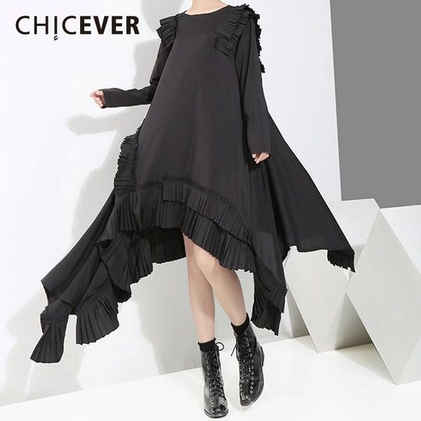 casual dresses chicever autumn for women o neck long sleeve loose oversize asymmetric hem dress female fashion clothing 2021, Black;gray
casual dresses chicever autumn for women o neck long sleeve loose oversize asymmetric hem dress female fashion clothing 2021, Black;gray