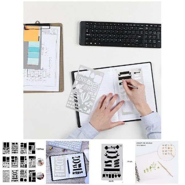 craft tools 12 / 20 pcs account drawing template for scrapbook po paper card making process decoration embossing r
craft tools 12 / 20 pcs account drawing template for scrapbook po paper card making process decoration embossing r