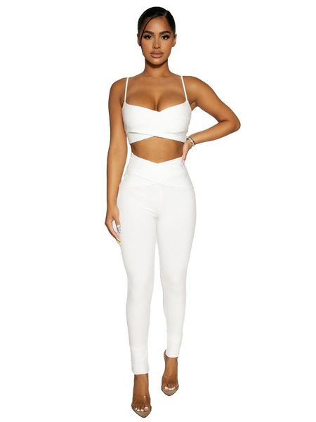 women's two piece pants kgfigu set women 2021 summer ladies short and bodycon solid color trousers elegant suit, White
women's two piece pants kgfigu set women 2021 summer ladies short and bodycon solid color trousers elegant suit, White