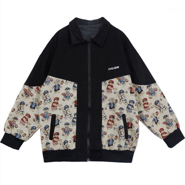 men's jackets funny cartoon bear jacket coats men bomber splicing turn-down collar hip outerwear autumn zipper long sleeve tracksuits m, Black;brown
men's jackets funny cartoon bear jacket coats men bomber splicing turn-down collar hip outerwear autumn zipper long sleeve tracksuits m, Black;brown