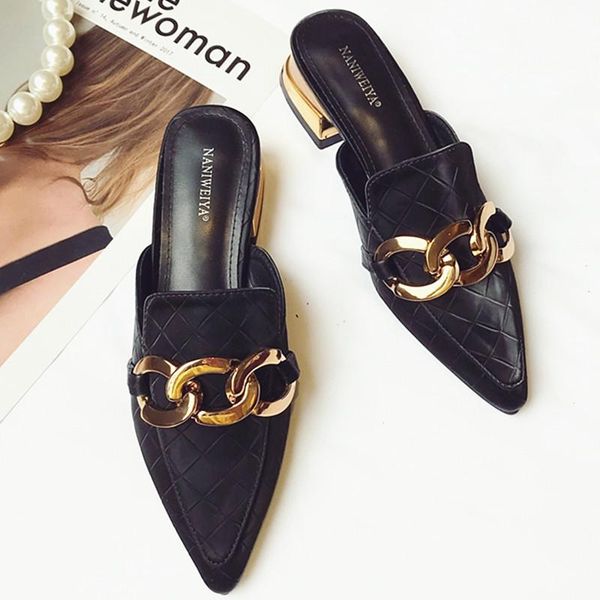 slippers 2021 summer square heel shoes women slip on muller woman metal slides sandals, Black
slippers 2021 summer square heel shoes women slip on muller woman metal slides sandals, Black