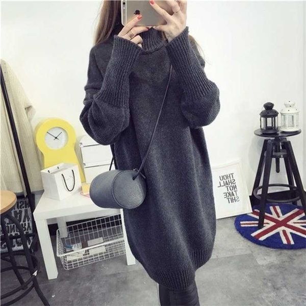 2022 year korean version thick winter oversized sweater dress half high collar loose casual knitted christmas tunics 211220, Black;gray
2022 year korean version thick winter oversized sweater dress half high collar loose casual knitted christmas tunics 211220, Black;gray