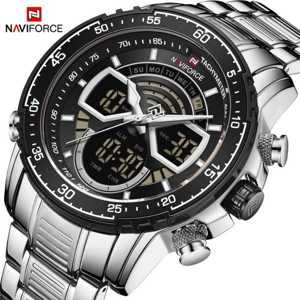 wristwatches naviforce 9189 men military sport wrist watch stainless steel quartz waterproof digital relogio masculino, Slivery;brown
wristwatches naviforce 9189 men military sport wrist watch stainless steel quartz waterproof digital relogio masculino, Slivery;brown