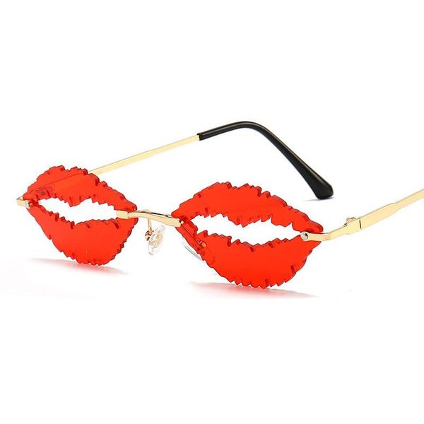 fashion unique design rimless lips sunglasses ladies retro lens glasses men oval hollow uv400, White;black
fashion unique design rimless lips sunglasses ladies retro lens glasses men oval hollow uv400, White;black
