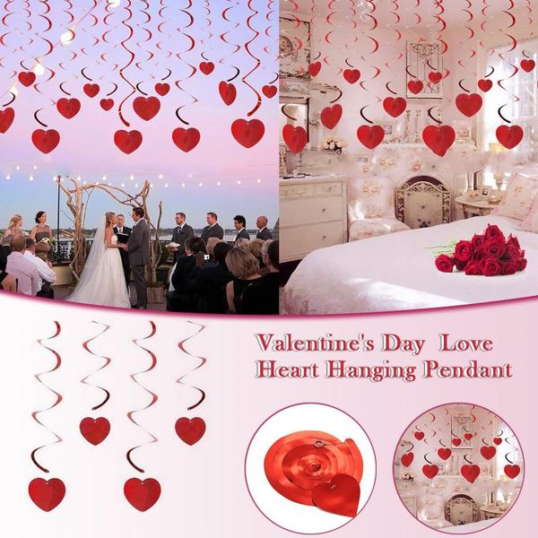 valentine's day decoration love heart hanging string wall romantic beautiful deocartion ornament decorative objects & figurines