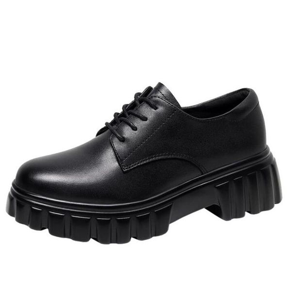 dress shoes 2021 autumn round head genuine leather thick bottom women high heel comfortable platform fashion casual, Black
dress shoes 2021 autumn round head genuine leather thick bottom women high heel comfortable platform fashion casual, Black