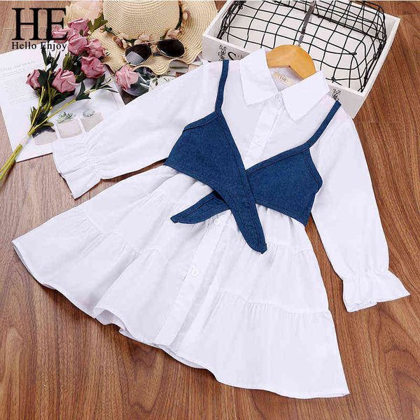 he hello enjoy autumn girls dress long sleeve dress + denim sling suit kids dress for girls children casual girls clothing 4-12y g1215, Red;yellow
he hello enjoy autumn girls dress long sleeve dress + denim sling suit kids dress for girls children casual girls clothing 4-12y g1215, Red;yellow