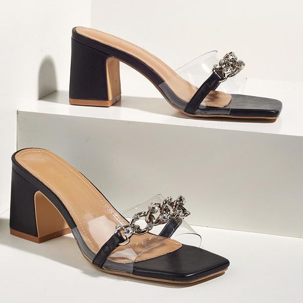 dress shoes women heels sandals summer for pumps female high rubber slippers metal decoration, Black
dress shoes women heels sandals summer for pumps female high rubber slippers metal decoration, Black