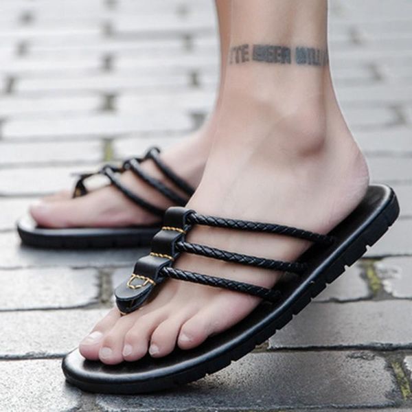 slippers mens flip flops sandals genuine leather casual men shoes summer fashion beach flat sandalias mujer 2021, Black
slippers mens flip flops sandals genuine leather casual men shoes summer fashion beach flat sandalias mujer 2021, Black