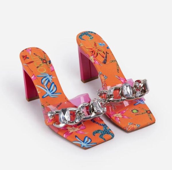 slippers summer women high heel fashion metal decorative printing square toe ladies shoes outdoor party peep, Black
slippers summer women high heel fashion metal decorative printing square toe ladies shoes outdoor party peep, Black