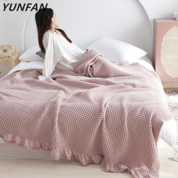 blankets pink lace pure cotton yarn blanket throw on bed/car/sofa cute girls bedding single double bedclothes
blankets pink lace pure cotton yarn blanket throw on bed/car/sofa cute girls bedding single double bedclothes