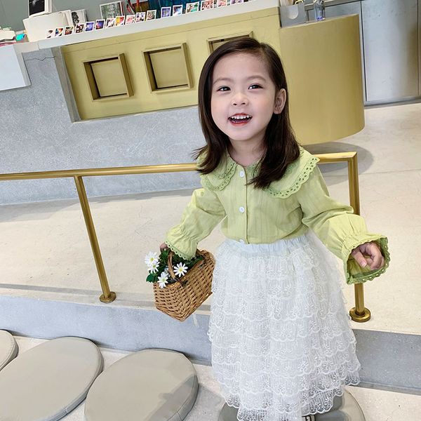 2021 new spring girls 100% cotton lace edge ruffles sweet shirts children casual clothing 2-8y, White;black
2021 new spring girls 100% cotton lace edge ruffles sweet shirts children casual clothing 2-8y, White;black