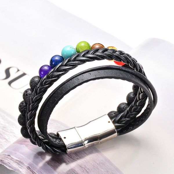 charm bracelets lava volcanic stone leather multi-layer bracelet 7 chakra essential oil diffuser yoga magnetic clasp, Golden;silver
charm bracelets lava volcanic stone leather multi-layer bracelet 7 chakra essential oil diffuser yoga magnetic clasp, Golden;silver