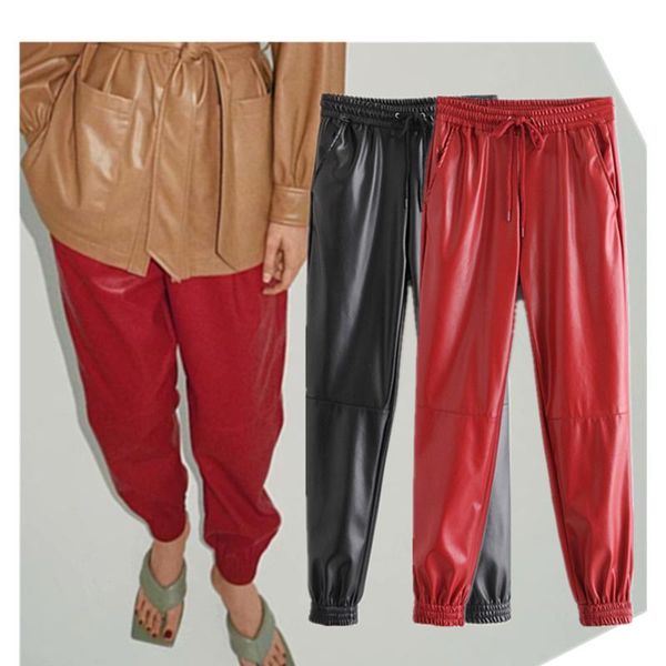 withered england style fashion elastic waist leather pu jogger harem pants women pantalones mujer pantalon femme trousers women's & cap, Black;white
withered england style fashion elastic waist leather pu jogger harem pants women pantalones mujer pantalon femme trousers women's & cap, Black;white