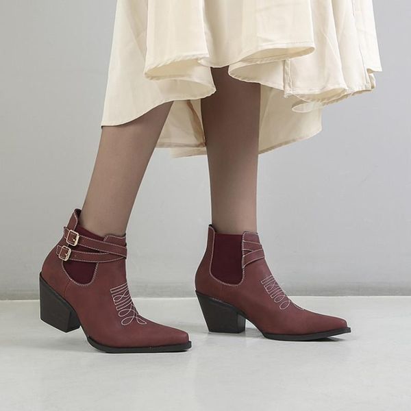 boots ochanmeb good quality cross strap buckle western women chunky heels pointed toe cowgirl cowboy woman embroidery shoe, Black
boots ochanmeb good quality cross strap buckle western women chunky heels pointed toe cowgirl cowboy woman embroidery shoe, Black