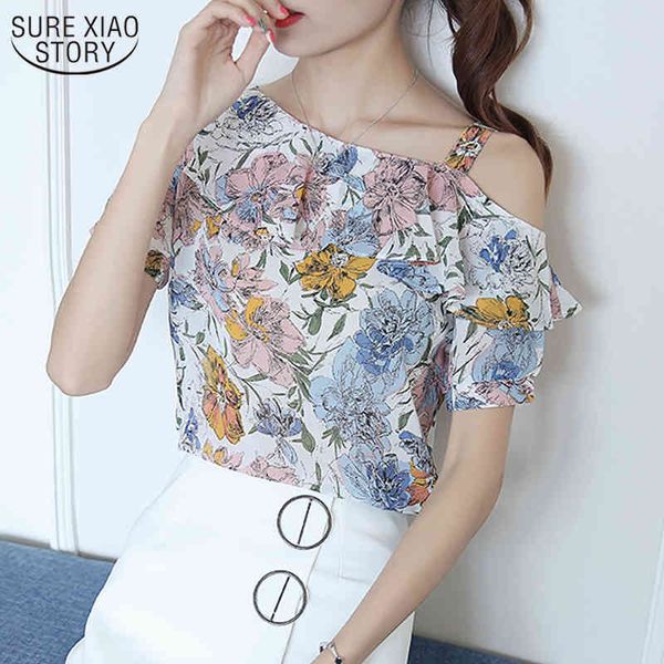 female sweet short sleeve blouse women summer loose horizontal neck off-shoulder ruffles printed chiffon 9843 210508, White
female sweet short sleeve blouse women summer loose horizontal neck off-shoulder ruffles printed chiffon 9843 210508, White