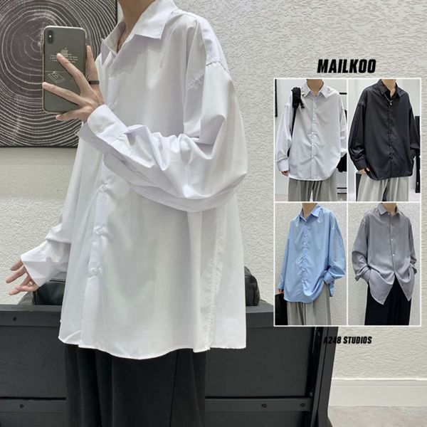 men's casual shirts shirt long sleeve for men's loose inner korean fashion is versatile with spring and autumn ruffian solid color, White;black
men's casual shirts shirt long sleeve for men's loose inner korean fashion is versatile with spring and autumn ruffian solid color, White;black