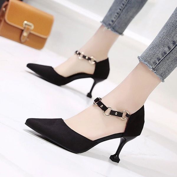 spring korean version of the wild pointed stiletto high heel female cat with a word buckle hollow single shoes dress, Black
spring korean version of the wild pointed stiletto high heel female cat with a word buckle hollow single shoes dress, Black