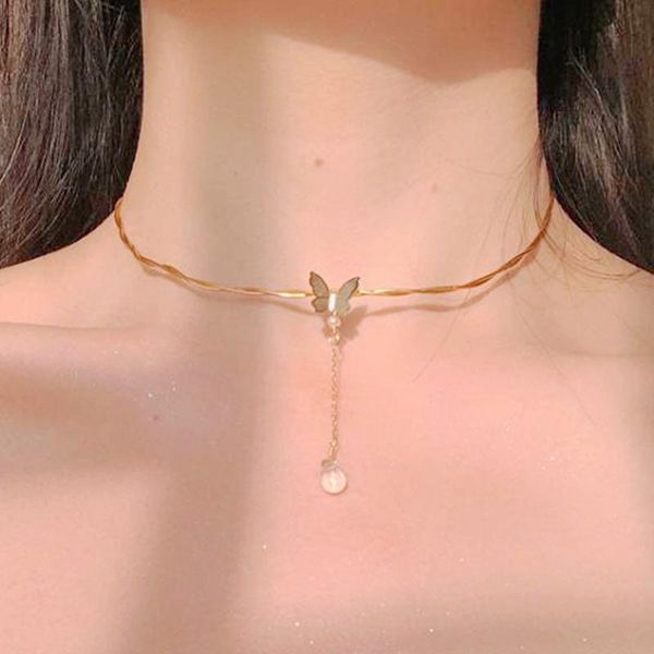 chokers wire metal loop fairy butterfly choker necklace pendant charm clavicle gold color for women girl gift, Golden;silver
chokers wire metal loop fairy butterfly choker necklace pendant charm clavicle gold color for women girl gift, Golden;silver
