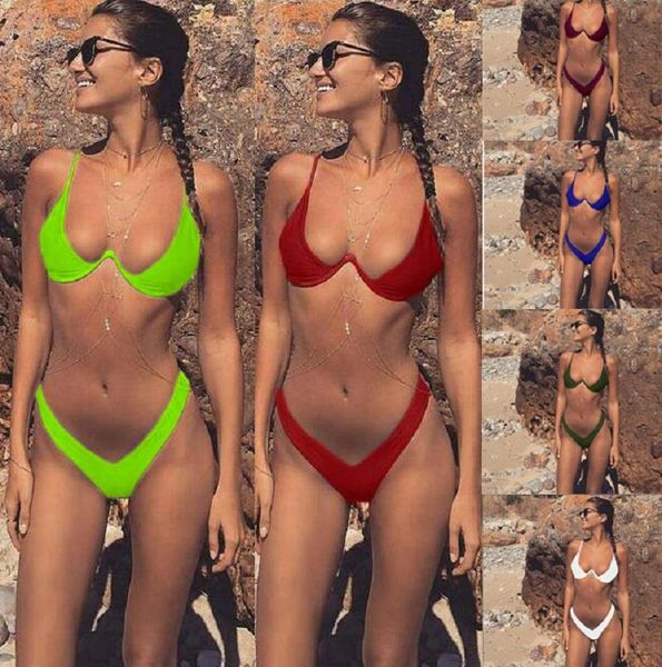 women's swimwear two piece solid color push up women bikini set swimsuit female beachwear bather thong bathing suit, White;black
women's swimwear two piece solid color push up women bikini set swimsuit female beachwear bather thong bathing suit, White;black