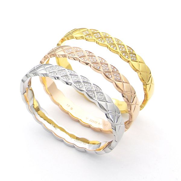 europe america fashion style lady women titanium steel engraved c initials plaid settings diamond wide bangle bracelets 3 color, Black
europe america fashion style lady women titanium steel engraved c initials plaid settings diamond wide bangle bracelets 3 color, Black