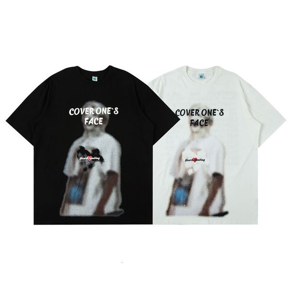 fashion t shirt impass national dark high street men's brand ins hip hop youth loose short sleeve, White;black