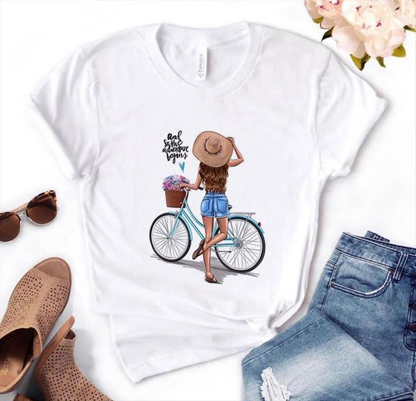 and so the adventure begins women girl mom bicycle cotton casual funny t shirt for lady yong tee, White
and so the adventure begins women girl mom bicycle cotton casual funny t shirt for lady yong tee, White