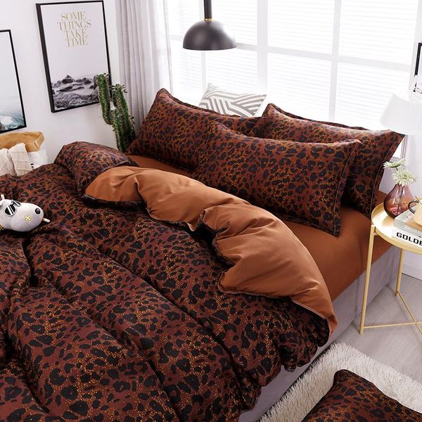 bedding sets luxury leopard set coffee color duvet cover and sheet pillowcase soft bedclothes for adults simple home textile
bedding sets luxury leopard set coffee color duvet cover and sheet pillowcase soft bedclothes for adults simple home textile