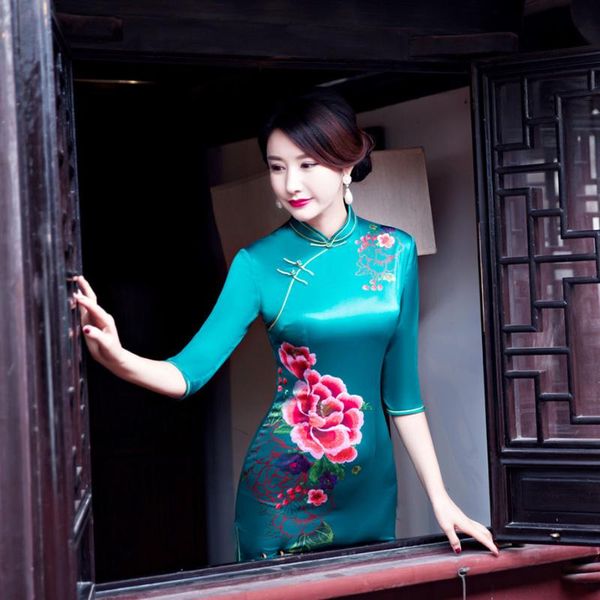 chinese evening dresses long traditional dress sleeves clothes for women silk satin qipao plus size cheongsam ethnic clothing, Red
chinese evening dresses long traditional dress sleeves clothes for women silk satin qipao plus size cheongsam ethnic clothing, Red