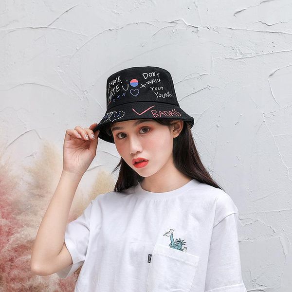 summer fisherman hat women men personality graffiti sun sunscreen fashion bucket cap casual female streetwear caps wide brim hats, Blue;gray
summer fisherman hat women men personality graffiti sun sunscreen fashion bucket cap casual female streetwear caps wide brim hats, Blue;gray