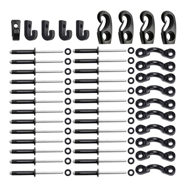 rafts/inflatable boats kayak pad eye accessories kit expanded deck rigging with 5pcs loops tie down hooks 26pcs rivets and 4pcs cord end
rafts/inflatable boats kayak pad eye accessories kit expanded deck rigging with 5pcs loops tie down hooks 26pcs rivets and 4pcs cord end