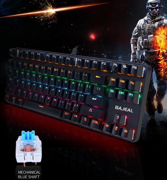 types 87 keys ergonomics gaming keyboard mechanical blue switch rgb backlit usb wired for pc gamer keyboards
types 87 keys ergonomics gaming keyboard mechanical blue switch rgb backlit usb wired for pc gamer keyboards