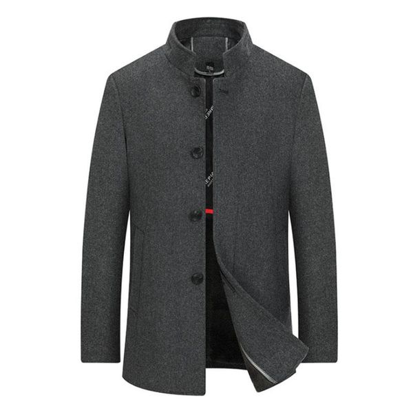 men's wool & blends men coat business casual jacket solid color cold resistant woolen single breasted thick overcoat, Black
men's wool & blends men coat business casual jacket solid color cold resistant woolen single breasted thick overcoat, Black