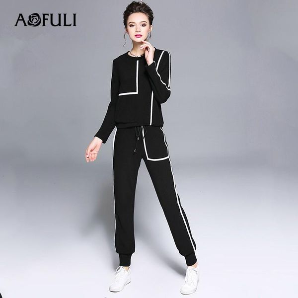 women's suits & blazers aofuli brand l- 3xl 4xl 5xl plus size women 2 piece set 2021 autumn winter long sleeve casual black and pants, White;black
women's suits & blazers aofuli brand l- 3xl 4xl 5xl plus size women 2 piece set 2021 autumn winter long sleeve casual black and pants, White;black