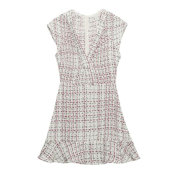 casual dresses women 2022 fashion tweed check mini dress vintage sleeveless back zipper v-neck female streetwear, Black;gray
casual dresses women 2022 fashion tweed check mini dress vintage sleeveless back zipper v-neck female streetwear, Black;gray